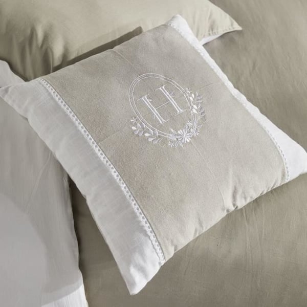Pude - TODAY - CHARME - Slub x Chambray x Berenice Broderi - 40 x 40 cm