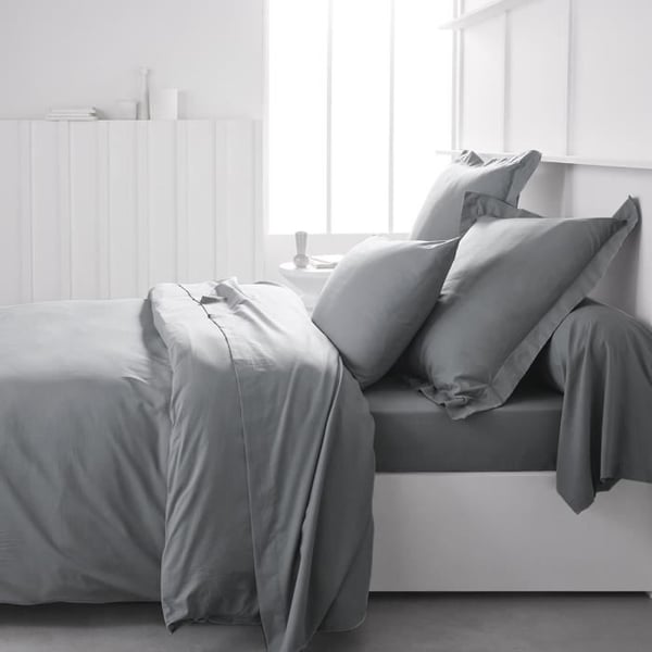 TODAY Essential -muotoonommeltu lakana - 140 x 190 cm - 2 hengelle - 100 % puuvillaa - teräs