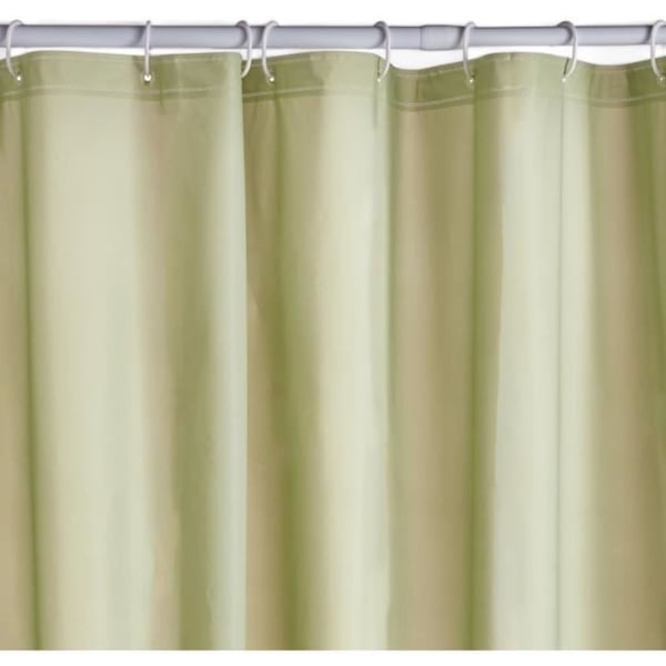 Vaffelbruseforhæng - Grøn - PEVA - 180 x 200 cm - 12 Knager - UTILITY - TODAY