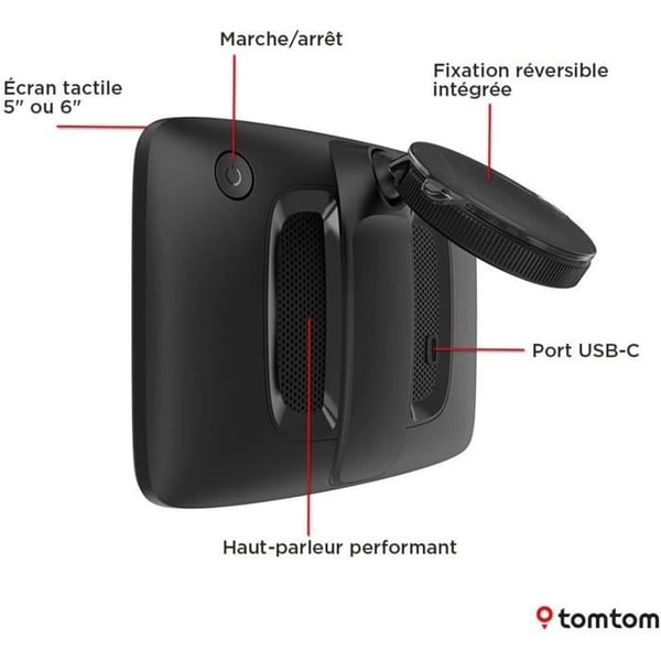 TomTom - GO Classic 5 2:a generationen - Bil-GPS - 5 tum - TomTom Traffic - Körfältsbytesvägledning - Europa 27 kartor