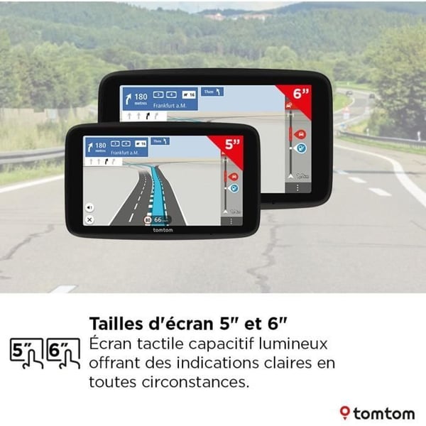 TomTom - GO Classic 5 2:a generationen - Bil-GPS - 5 tum - TomTom Traffic - Körfältsbytesvägledning - Europa 27 kartor