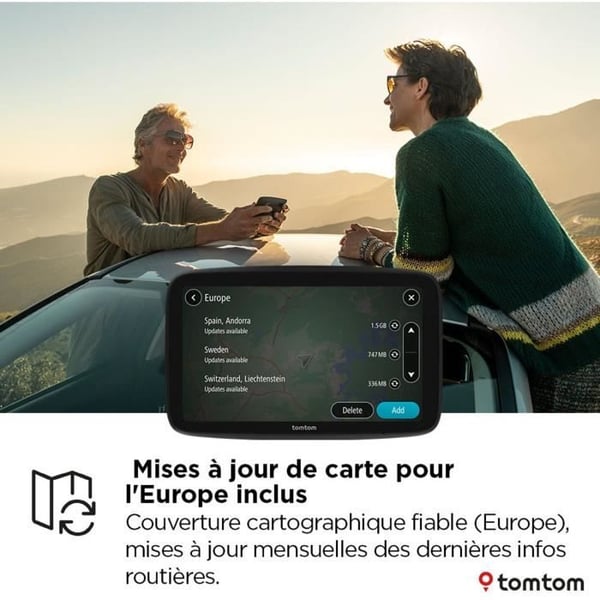 TomTom - GO Classic 5 2:a generationen - Bil-GPS - 5 tum - TomTom Traffic - Körfältsbytesvägledning - Europa 27 kartor