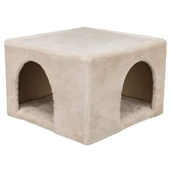 Mysigt plyschskydd - 36 × 25 × 36 cm - Beige - För kaniner och smågnagare