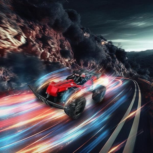 Fjernstyret bil - TURBO CHALLENGE - RX Car 89 093721 - Rød - 1/12 - Genopladeligt batteri og batterier inkluderet - Metal