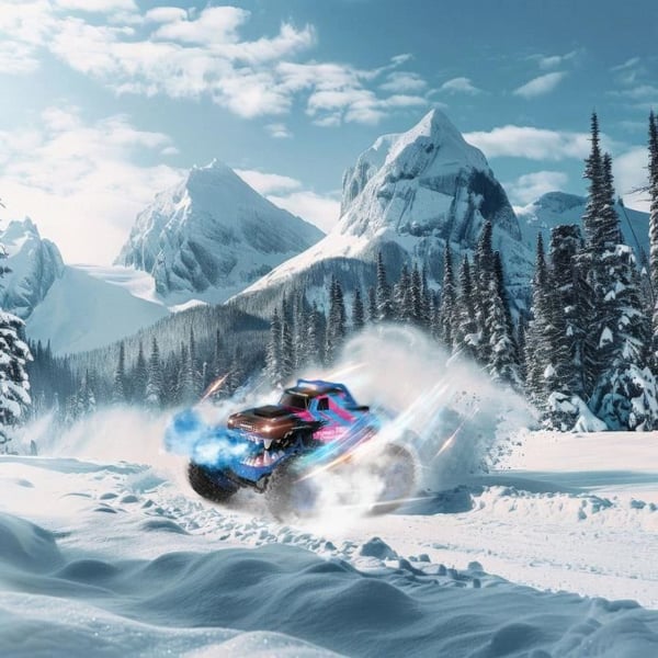 Fjernstyret bil - TURBO CHALLENGE - Smashroar TC100 - Røgfarvet - Blå - 1/12 - Genopladeligt batteri og batterier inkluderet