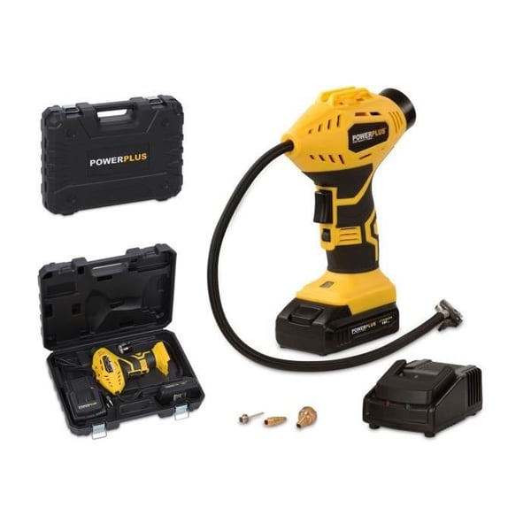 18 V:n kannettava johdoton ilmakompressori/täyttölaite - POWERPLUS - Ilmapumppu - Helppo käsitellä