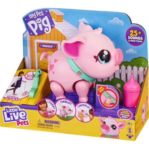 Interaktiv leksak - MOOSE TOYS - Små levande husdjur rosa gris - Från 5 år - Batterier ingår