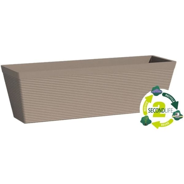 Kruka - GARDEN ID - Green Care Impact Taupe - 50 x 16 x 16 cm - 10 års garanti - 100 % återvunnen - UV-/frostbeständig