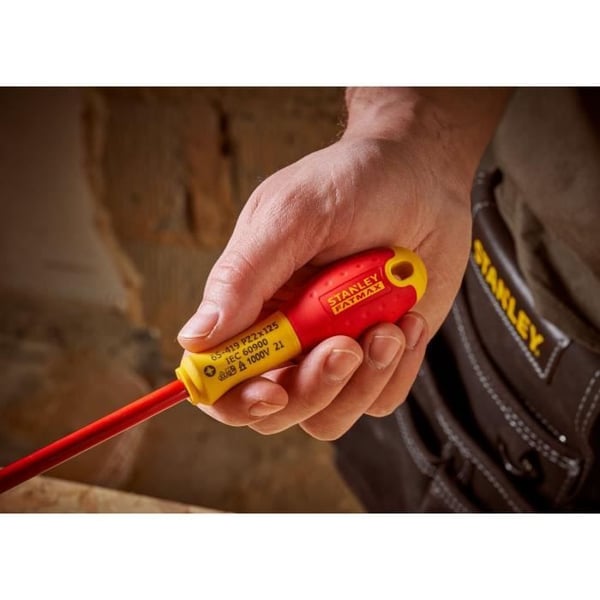 Set med 6 isolerade skruvmejslar 1000V - STANLEY FATMAX - 0-65-443 - Elektriker + Pozidriv + Testare