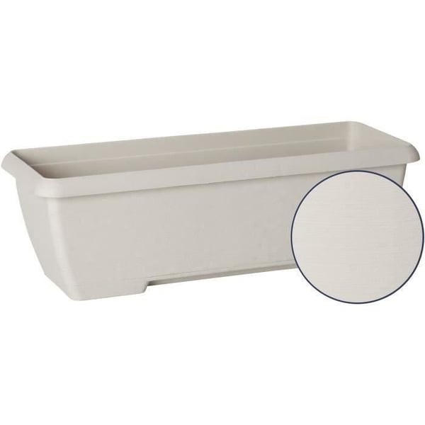 Plantekasse - GARDEN ID Teramo - Hvid 60 cm - Soliditet - Integreret vandreserve - Genbrugt og 100% genanvendelig - Volumen til planter
