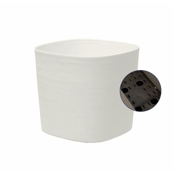 Potte med vandreserve - GARDEN ID Respect - Hvid 25 x 25 cm - 100% husholdningsaffald - 100% genanvendelig - Struktureret overflade