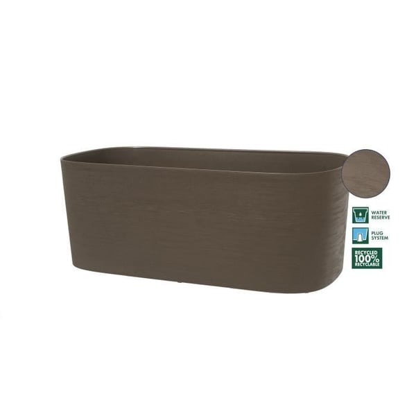 Istutusruukku vesivarastolla - GARDEN ID Respect - taupe 50 x 17 cm - 100% talousjätettä - 100% kierrätettävä - Strukturoitu pinta.