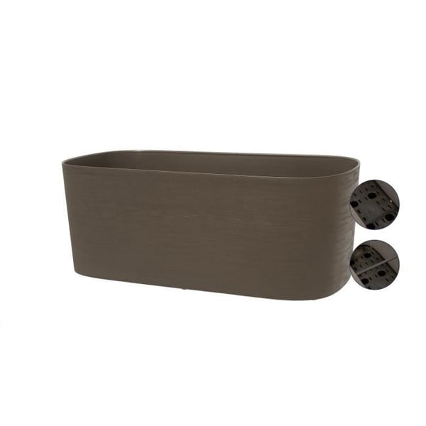 Istutusruukku vesivarastolla - GARDEN ID Respect - taupe 50 x 17 cm - 100% talousjätettä - 100% kierrätettävä - Strukturoitu pinta.