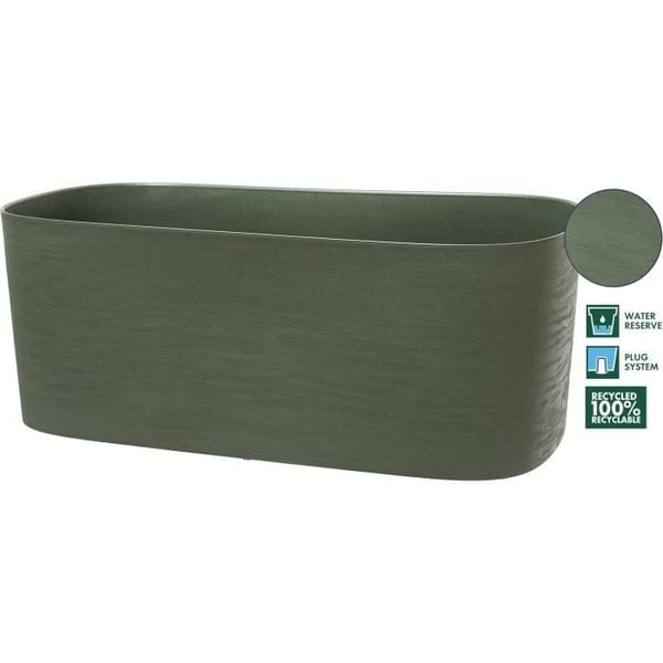 Plantekasse + vandreserve - GARDEN ID Respect - Verdigris 50 x 17 cm - 100% husholdningsaffald - 100% genanvendelig
