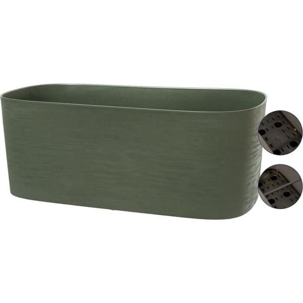 Plantekasse + vandreserve - GARDEN ID Respect - Verdigris 50 x 17 cm - 100% husholdningsaffald - 100% genanvendelig