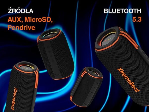 Tracer XtremeBeat Ultra TWS kannettava Bluetooth-kaiutin musta 25 W