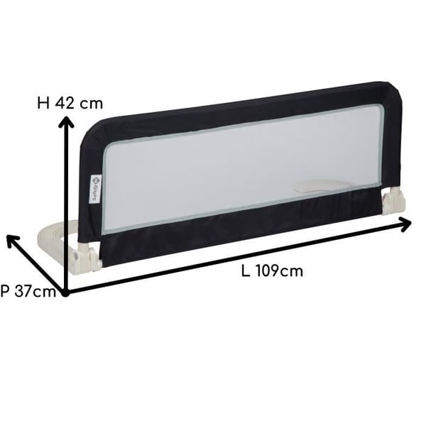 SAFETY 1ST kannettava lastensängyn laita - harmaa 109 x 37 x 42 cm