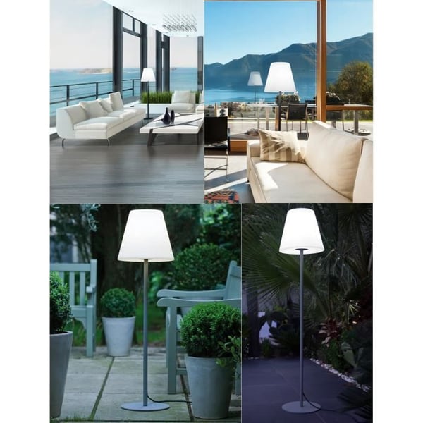 Udendørs gulvlampe - LUMISKY - 150 cm - Stål og polyethylen - Kold hvid