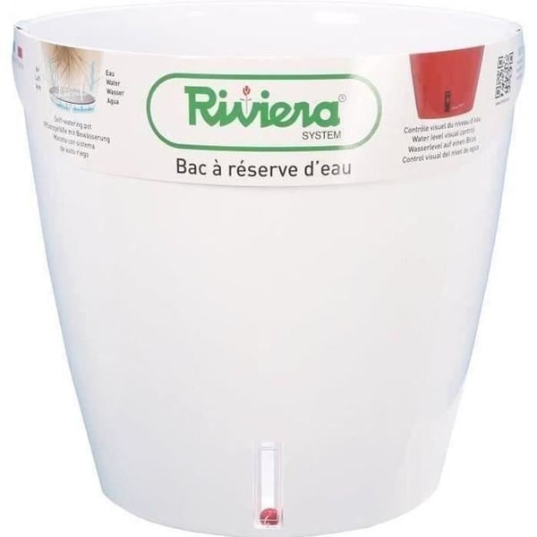 Eva New rund plastkruka - RIVIERA - Ø 31 cm - 14,5 L - Vit Eva New rund plastkruka - RIVIERA - Ø 31 cm - 14,5 L - Vit