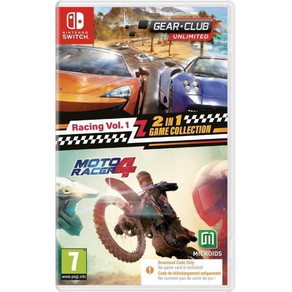 Racing Vol. 1: 2-i-1-spelsamling - Gear Club Unlimited + Moto Racer 4 - Nintendo Switch-spel - Code in a Box