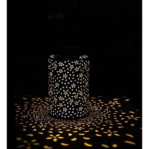 Solcellslykta - GARDEN ID Dubai - 25 x 41 cm - 6-8 timmars batteritid - Strömbrytare - Robust handtag - Uppladdningsbart batteri.