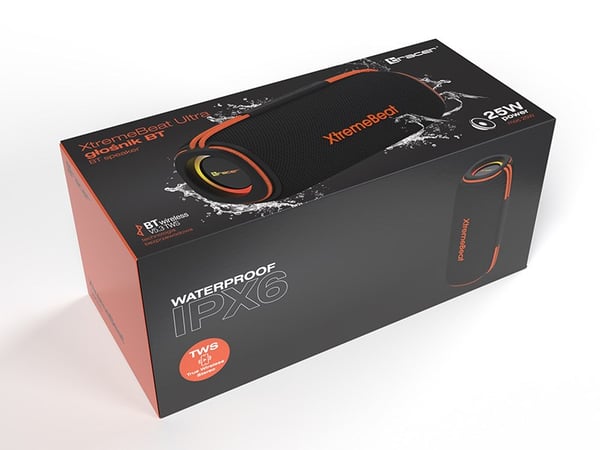 Tracer XtremeBeat Ultra TWS kannettava Bluetooth-kaiutin musta 25 W