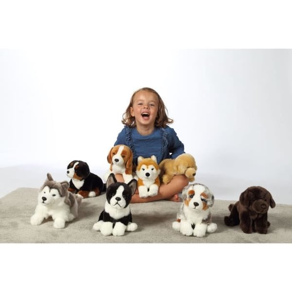 Berner Sennenhund Plys - GIPSY TOYS - Siddende. 25 cm