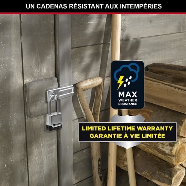 Högsäkerhetshänglås - MASTER LOCK - M176EURDLH - Zink - XL-bygel - Utvändigt