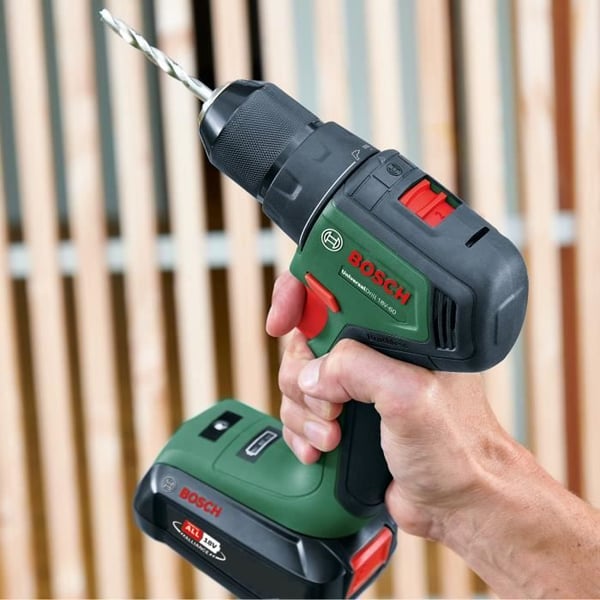 Bosch UniversalImpact 18V60 Harjaton Porakone/Ruuvinväännin (+2 x 2,0 Ah akkua) + AL 18V-20 Laturi - 06039D7102