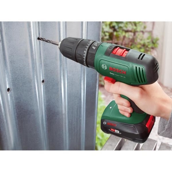Bosch EasyImpact 18V40 slagboremaskine + (2x 2,0Ah batteri) + AL18V-20 oplader i transportkuffert