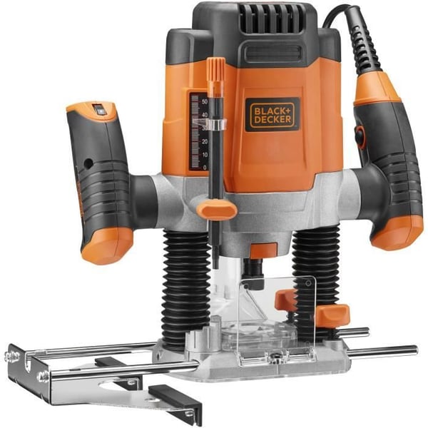 BLACK+DECKER 1200W ledningsbaseret router (leveres med 7 tilbehør) - KW1200E-QS