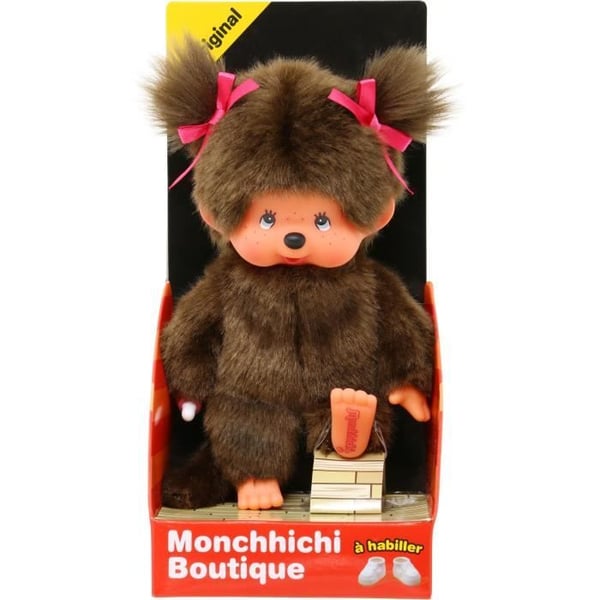 Apa Plysch - BANDAI - Den ursprungliga flickplyschen - Monchhichi - 20 cm