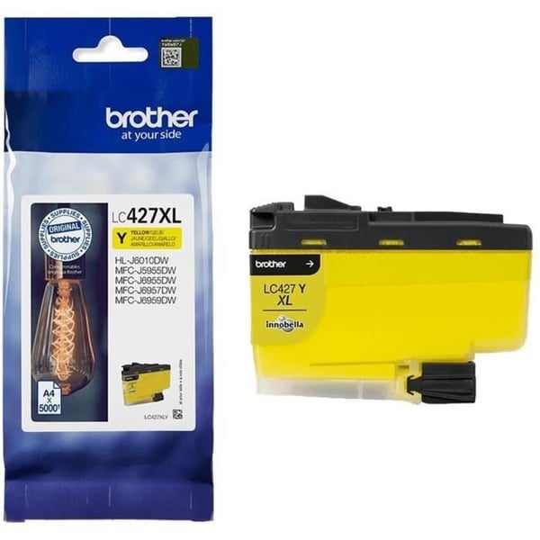 LC427XLY mustekasetti - BROTHER - Keltainen - 5000 sivua - Brother MFC-J6955DW, MFC-J6957DW, MFC-J5955DW ja HL-J6010DW -tulostimiin