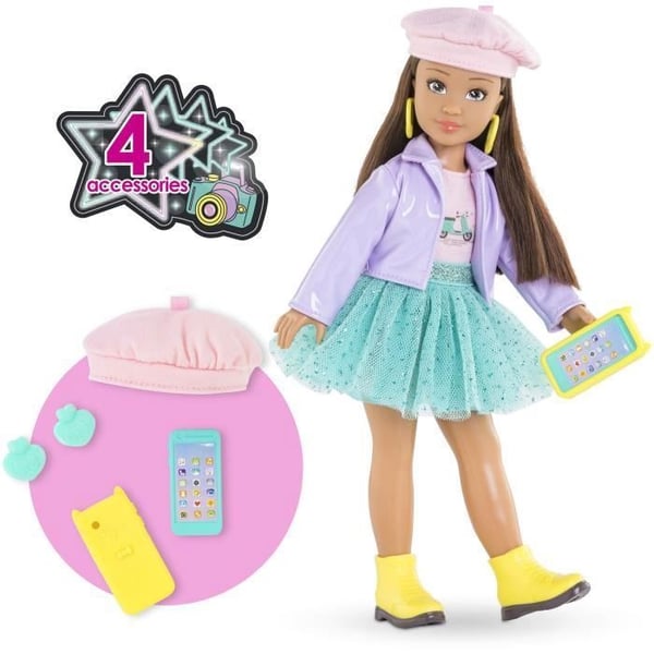 Modedocka - COROLLE - Luna Fashion Week Paris - 28 cm - 4 accessoarer - Vaniljdoft - Från 4 år