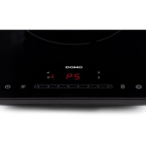 DOMO DO332IP - Induktionshäll med 1 brännare - 2000W - Pekskärm - 3-timmars digital timer - 8 effektnivåer - 20 cm