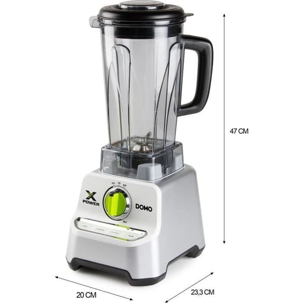 XPOWER Mixer - DOMO - DO747BL - 1500 W - 2 L - Grå