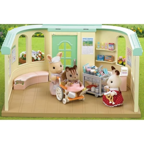 Miniatyyrihahmot - SYLVANIAN FAMILIES - Sairaanhoitaja ja tarvikkeet potilaiden hoitoon ja ruokkimiseen