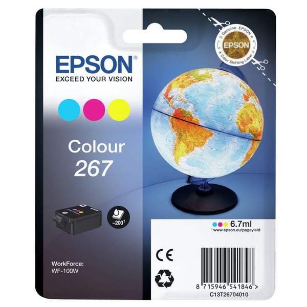 EPSON Multipack 267 -mustekasetti - pallonmuotoinen - syaani, magenta, keltainen - vakiokapasiteetti 200 sivua