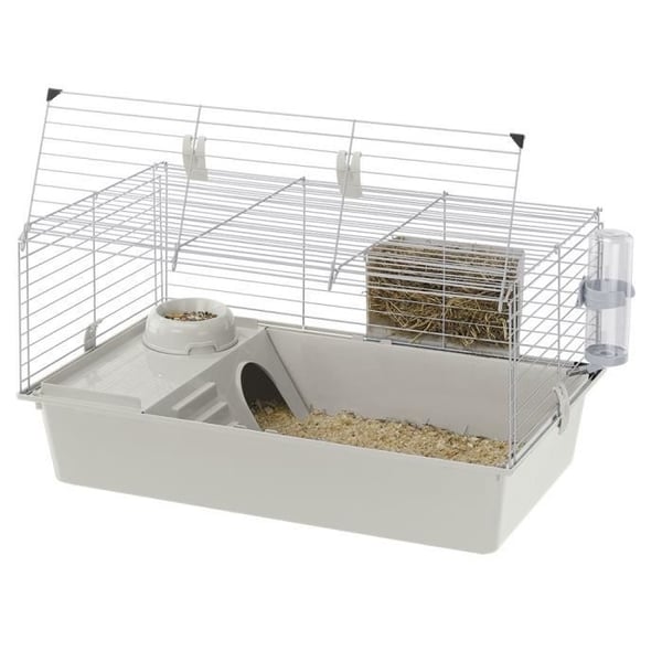Marsvinbur 77*48*42 cm - Hus, skål, rist og vandtrug - FERPLAST