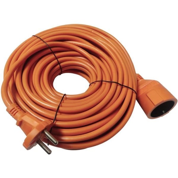 Forlængerledning - GENERISK - H05VVF 2x1,5 - 25 m - Orange - Udendørs brug