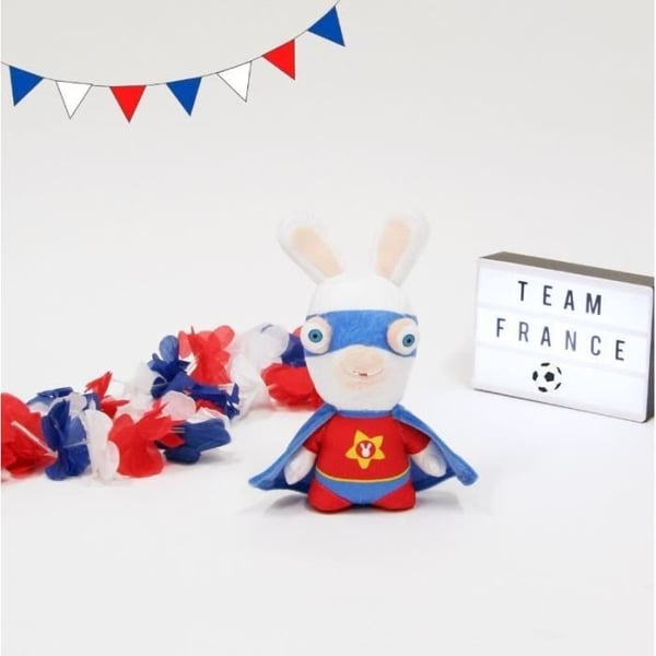 RAVING RABBIDS Rød Superhelt Plys med Lyd - 18 cm