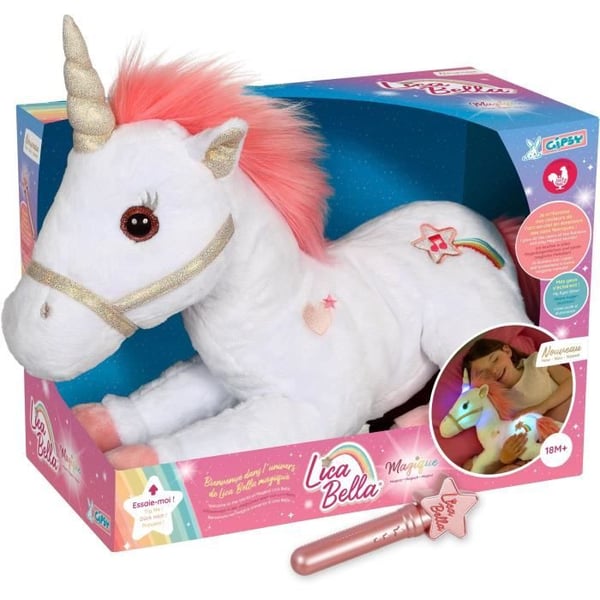 Gipsy Toys - Magisk Lica Bella Enhjørning - 35 cm - Lyserød og Hvid
