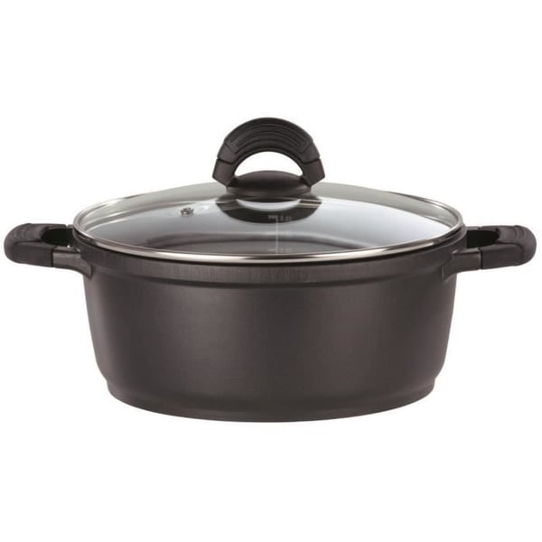 Gjuten aluminiumgryta - GSW - SILCOGUSS - 28 cm - Induktion - Svart