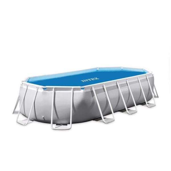 Intex UTF00148 Ovalt Poolskydd med Bubbelpool - 4,00m x 2,00m - Blå - 120 mikron