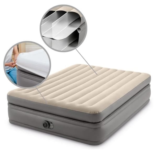 Intex Uppblåsbar Madrass - Prime Comfort - 2 Personer - 152x203x51 cm - Grå