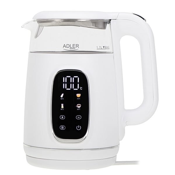 ADLER AD 1305 elkedel hvid/sølv