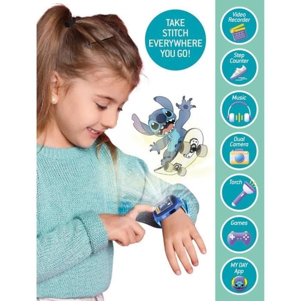 Uddannelsesur - HI TECH - STITCH - Tilpassede urskiver. 5 interaktive spil