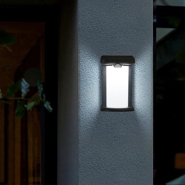 Set med 2 solcellsspotlights - LUMISKY - LUSTY - H18 cm - Vägglampa med rörelsedetektor - vit LED