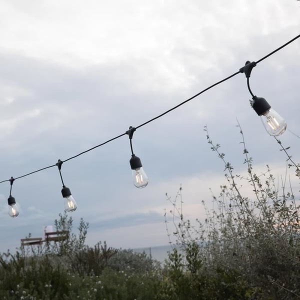 Solcellelampe guirlande - LUMISKY - MAFY SOLAR - 6,50 m - 10 vintage glødelamper - varm hvid LED