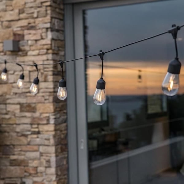Solcellelampe guirlande - LUMISKY - MAFY SOLAR - 6,50 m - 10 vintage glødelamper - varm hvid LED